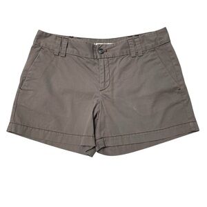 LOFT Khaki Brown Cotton Shorts Size 2 Midrise Belt Loops Pockets Casual Summer